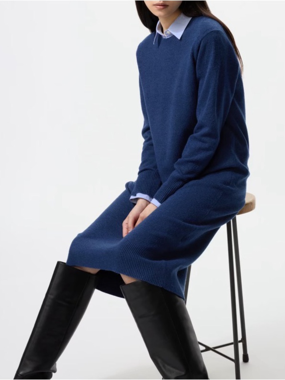 Uniqlo Navy Blue Souffle Yarn Dress Size XS